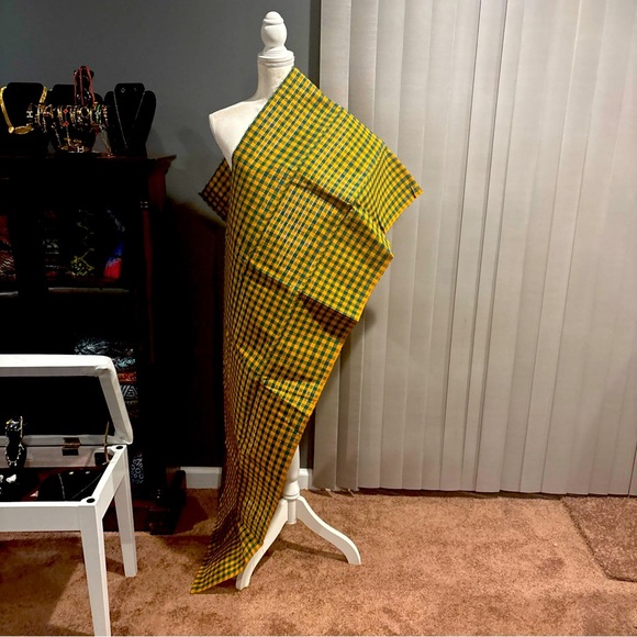 Aso oke Gele/Headwrap, Nigeria Woven Two Tone Aso Oke For Africa Wedding Attire - Picture 8 of 8